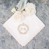 Wedding Crest Embroidered Handkerchief {White Lace}: UPLOAD YOUR DESIGN