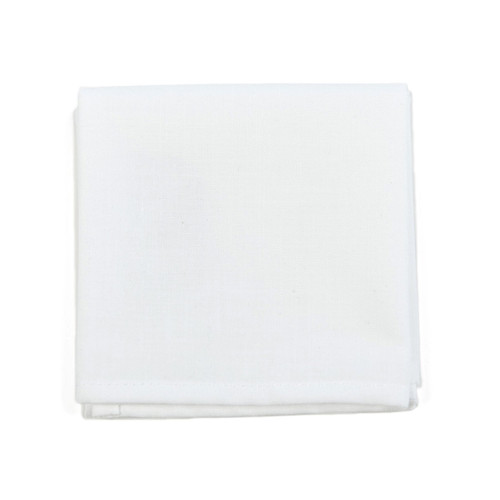 Classic white men's handkerchief cut from 100% premium cotton. Ready to be personalized.